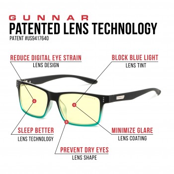 Cruz Onyx Teal Amber Gunnar Computer Glasses