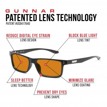 VERTEX ONYX AMBER MAX Gunnar Computer Glasses